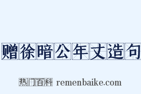 赠徐暗公年丈造句是什么意思的图片